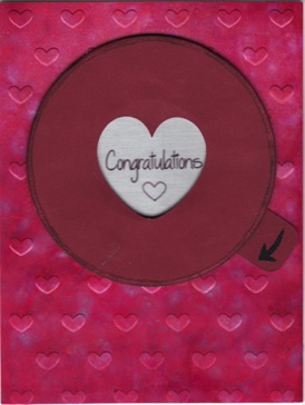 Iris Card - Heart Congratulations (red) Opened